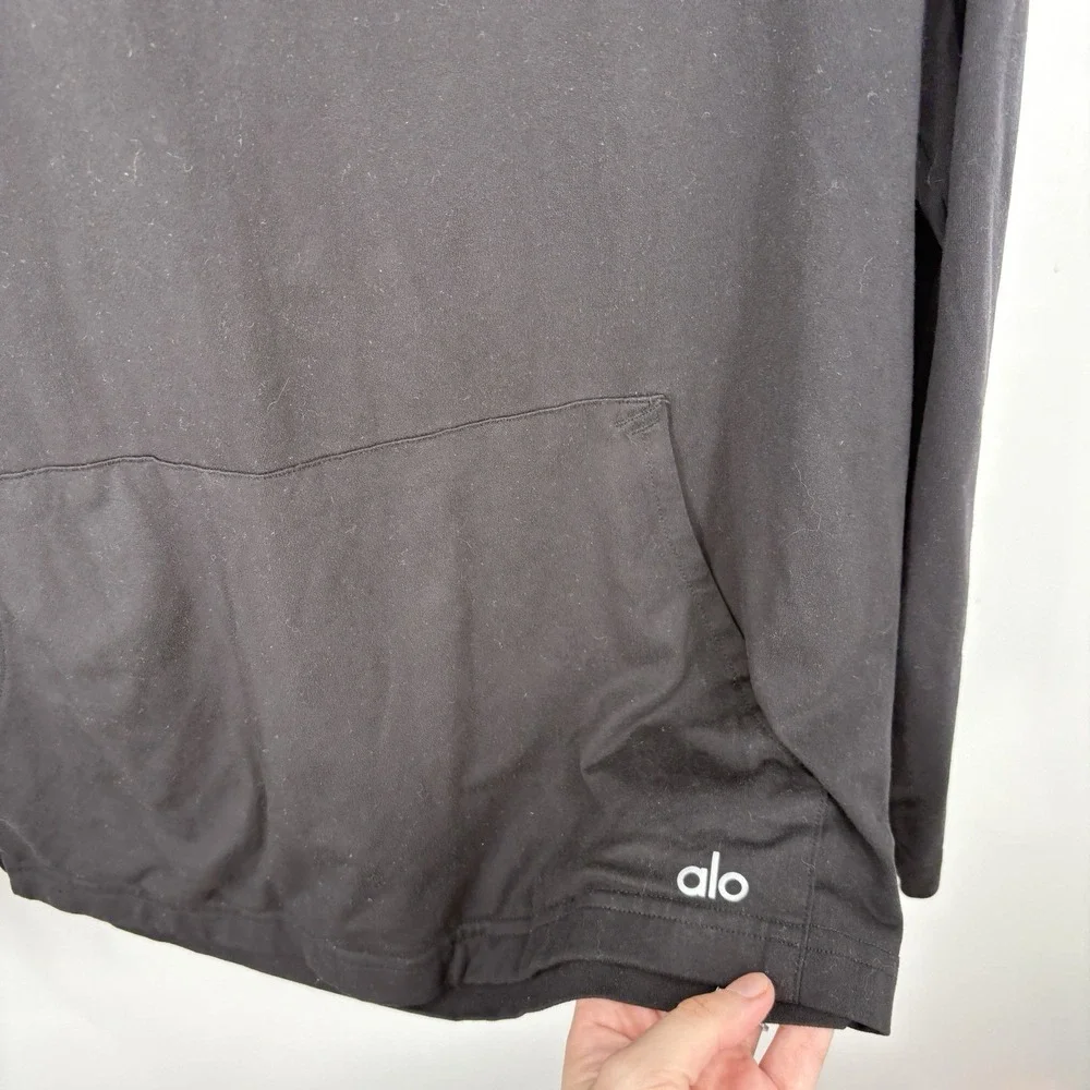 Alo Yoga Conquer Hoodie Mens Medium Stretch Wicking Train Performance Active Gym